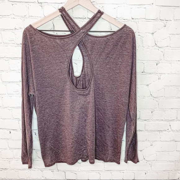 Chaser Cross Cut Out Dolman Long Sleeve Purple Size Medium NWT - Picture 5 of 5